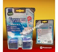 7 Confez. (14 Blocchi) Forza Blu per Cassetta Wc Diventa Acqua Blu Anticalcare
