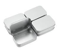 7 contenitori in metallo antiruggine, piccoli contenitori di latta con coperchio, rettangolari, in metallo, per caramelle, 9,5 x 6 x 2 cm