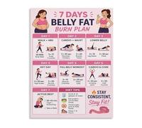 7 Day Core Challenge Poster Ab Workout Plan and Exercise Chart for Home Gym Office Wall-Art Decor(Framed,12x18inch(30x45cm))