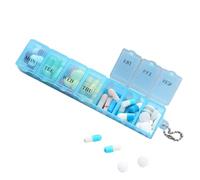 7 Day Pill Organizer, 15x3x2cm Portable PP Case, Dustproof Medicine Storage for Fish Oils, Supplements, Travel, Mini Daily Medication Kit