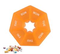 7 Day Pill Organizer - Airtight Keeps Meds Dry & | Anti Moisture Weekly Pill Case | 3.35 Inch Small Pills Sorter For Elderly Men Women, Purse, Pocket, Home, Fridge, Work, Travel