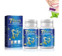 7 Days Tooth Cleaning Powder,50ml Teeth Whitening Powder,7 Days Tooth Powder Whitening,Mint Tooth Powder,Yellow Teeth Stain Remover,Peroxide Free Toothpaste,For Removing Tartar (2PCS)