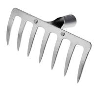 7 Denti Giardino Rastrello Testa, Zincato Acciaio Manganese, Argento Tono