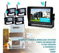 7 " Display Wireless AHD 1080P 4CH Retrovisore Backup Camera Kit per Camion