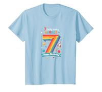 7 È Il Mio Numero Fortunato Buon Compleanno Avventura Spaziale Maglietta, Bambini, Celeste, 10 Anni