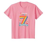 7 È Il Mio Numero Fortunato Buon Compleanno Avventura Spaziale Maglietta, Bambini, Rosa, 8 Anni