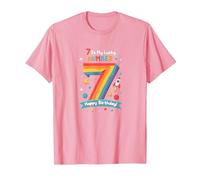 7 È Il Mio Numero Fortunato Buon Compleanno Avventura Spaziale Maglietta, Uomo, Rosa, XL