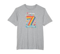 7 È Il Mio Numero Fortunato Buon Compleanno Avventura Spaziale Maglietta, Uomo Taglie Grandi, Grigio Melange, 6X Tall