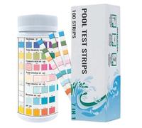 7 en 1 Strisce Reattive Per Piscine, 100PCS Misuratore Cloro E PH Piscina, Misuratore Di Qualità della'Acqua, Test Strisce Per Piscine Per PH, Durezza Totale, Cloro Libero, bromi, Cloros Totale