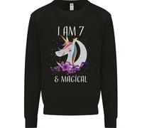 7 Età Compleanno Magico Unicorn 7th Bambini Felpa Maglione