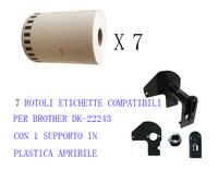 7 Etichette Adesivo Compatibile per Brother DK-22243 102mm x 30.48m QL1050 1060N