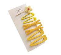 7 fermagli per capelli a forma di fiore giallo dolce per donne e ragazze, forcine per capelli, decorazione elegante, regalo dorato, 7 cm