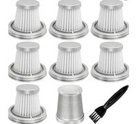 7 filtri di ricambio per aspirapolvere HEPA, 1 prefiltro in acciaio inox e 1 spazzola per la pulizia, per Fanttik Slim V8 Mate, V10 Mate, V8 Apex Aspirapolvere (bianco)