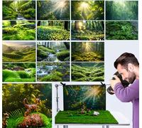 7 fogli fotografici da 14 modelli, 34 x 22 in doppio sided Photo Tabletop Backdrops Props for Gourmet, Cosmetics, Tableware, Blogger Online Shops Product Photography (Forest Series)