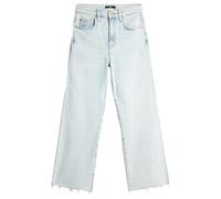7 For All Mankind Cropped Alexa Maui with Raw Cut Jeans, Azzurro, 28W Donna