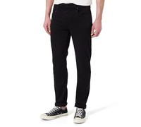 7 For All Mankind Slimmy Tapered Luxe Performance Plus Black Jeans, Nero, 30 W Uomo
