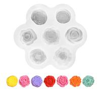 7 Fori Stampi in Silicone a Forma Di Fiore, 12 x 12 x 2,5cm Stampo Candela Fiore, Stampo per Fiori in Silicone, Stampi per Candele Fiori, per Cupcake, Candele Profumate, Fatti a Mano Fabbricazione