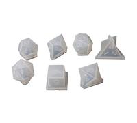 7 forme di dadi in resina colata standard gioco rotondo quadrato per triangolo stampo digitale casa artigianato T stampo in silicone a forma di cuore grande