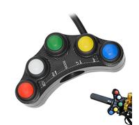 7-Function Waterproof Motorcycle Handlebar Switch Control | ABS Racing Turn Signal Horn Light Module | 50cm Cable Scooter Track Bike Accessory | Universal Headlight Off Button Panel