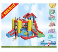 7 GIOCHI IN 1 HAPPY HOP GONFIABILE,SALTARE SCIVOLO VASCA E PALLINE CANESTRO 9019