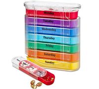 7 Giorni Pill Box Giornaliero Organizzatore settimanale di pillole,Tower Portapillole 1 dispenser, 7 scomparti impilabili Quattro volte al giorno - Scatola della Medicina Pillole Organizzatore