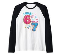 7 Il Compleanno di Un Anno Era 6 Ora Sono 7 67 Bambini Uomini Donne Divertente Maglia con Maniche Raglan