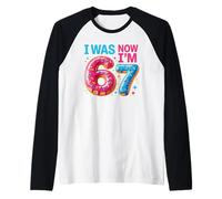 7 Il Compleanno di Un Anno Era 6 Ora Sono 7 67 Uomini Donne Bambini Divertente Maglia con Maniche Raglan