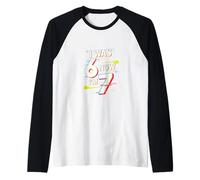7 Il Compleanno di Un Anno Era 6 Ora Sono 7 Meme per Bambini retrò Maglia con Maniche Raglan