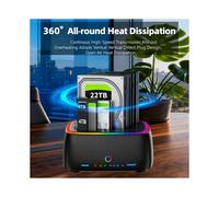 7-in-1 Dual-Bay Hard Drive Station USB3.0 5Gbps HDD Docking Station 2.5/3.5in HDD/SSD Offline Clone Enclosure (EU)