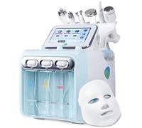 7 In 1 Hydrafacial Machine, Macchina per Bellezza Idrogeno e Ossigeno Dermoabrasione Idrica Idroabrasione Facciale per Pulizia Profonda Rimozione Punti Neri Idratazione con Maschera LED