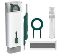 7 in 1 Kit Pulizia Airpods Penna Pulisci Auricolari - Soft Keyboard Cleaner Brush Multifunzione Polvere Spazzola Estrattore per Tastiera Pulizia, Verde Scuro