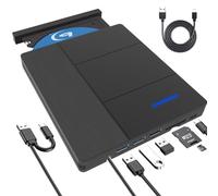 7 in 1 Lettore Blu-ray esterno, portatile blu ray esterno, lettore USB 3.0 tipo -C, masterizzatore CD esterno portatile con slot per schede SD/TF Plug and Play lettore DVD per Windows/Linux/Laptop/PC