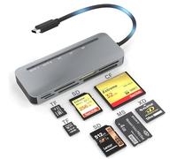 7 in 1 Lettore di Schede SD USB C, Multi Card Reader Supporta SD/TF/CF/SDHC/SDXC/MMC/Micro SDXC/MS/XD Card Adapter, Memory Stick Pro Duo Lettore, Lettore di Schede di Memoria