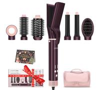 7 in 1 MaxAIR 2.0 Multi-Styler Set automatico a doppia tensione, ferro arricciacapelli autoavvolgente, piastra, 110,000 RPM asciugacapelli, spazzola volumizzante, Edizione natalizia, Jasper Plum