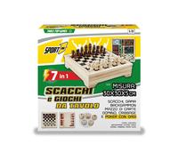 7 In 1 Scacchiera Con Giochi Marrone - Giocattolo per Bambini 6+ anni