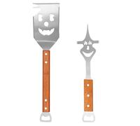 7 in 1 Spatola & Forchetta Griglia, Multifunzionale Set Utensili BBQ Acciaio Inossidabile Utensili Griglia per Cucina all’Aperto Campeggio Accessori Barbecue Regalo Perfetto per Papà & Uomini