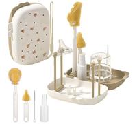 7 in 1 spazzole per biberon - Kit completo per la pulizia dei biberon con spazzola in silicone, spazzola per capezzoli, spazzolas per cannucce, distributore di sapone e scola biberons