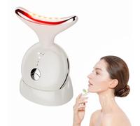 7 in 1 strumento massaggiatore viso, terapia a luce rossa, massaggiatore viso e collo, dispositivo portatile di sollevamento del viso, riduce il doppio mento per rassodare la pelle per le donne