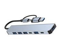 7 in 1 USB C Hub con 4 porte USB 2.0 in lega di alluminio per mouse tastiera PC