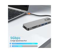 7-in-1 USB-C Hub Type-C Splitter 4K Docking Station -Compatible USB3.0 PD /TF for Laptop