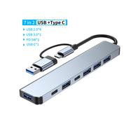 (7 in 2 grigio) 4/5/7 porte USB 3.0 tipo C Hub concentratore Docking station Lettore di schede SD TF