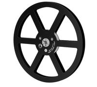 7 Inch Aluminum Alloy Empty Tape Reel, 1/4 Inch, 6-Hole Black