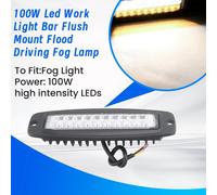7 Inch Dual-Colore 100W LED Work Luce Barra ad Incasso Faretto Guida