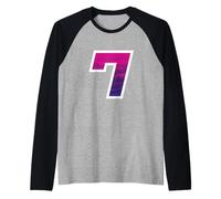 #7 Jersey Uniforme Varsity Sports Number, 7° Compleanno, Sette Maglia con Maniche Raglan