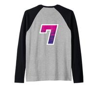 #7 Jersey Uniforme Varsity Sports Number, 7° Compleanno, Sette Maglia con Maniche Raglan