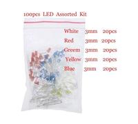 7 Kind DIY Components Big Kit 3/5MM LED Diodes and Triodes Ceramics Electrolytic Ceramics Capacitors Metal Film Resistors CZAOINCU(3MM LED kit)