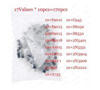 7 Kind DIY Components Big Kit 3/5MM LED Diodes and Triodes Ceramics Electrolytic Ceramics Capacitors Metal Film Resistors CZAOINCU(17Values Transistor)