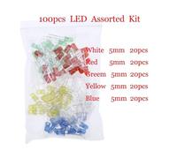 7 Kind DIY Components Big Kit 3/5MM LED Diodes and Triodes Ceramics Electrolytic Ceramics Capacitors Metal Film Resistors BIANMTSW(5MM LED kit)