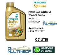 7 LITRI LUBRIFICANTE PETRONAS SYNTIUM 7000CP 0W-30 ACEA C2 PSA B71 2312