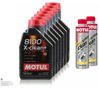 7 Litri MOTUL 8100 X-Clean+ 5W-30 Olio Motore 300ml Diesel System Clean 11270075